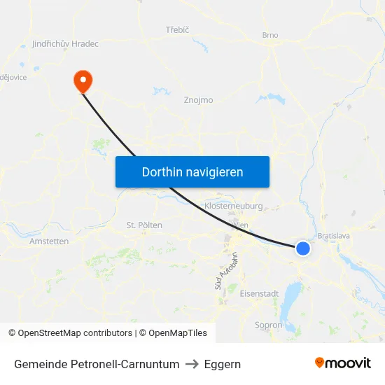Gemeinde Petronell-Carnuntum to Eggern map