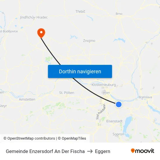 Gemeinde Enzersdorf An Der Fischa to Eggern map