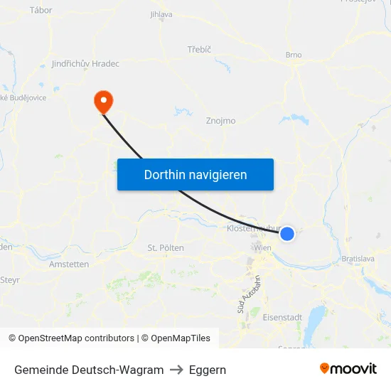 Gemeinde Deutsch-Wagram to Eggern map