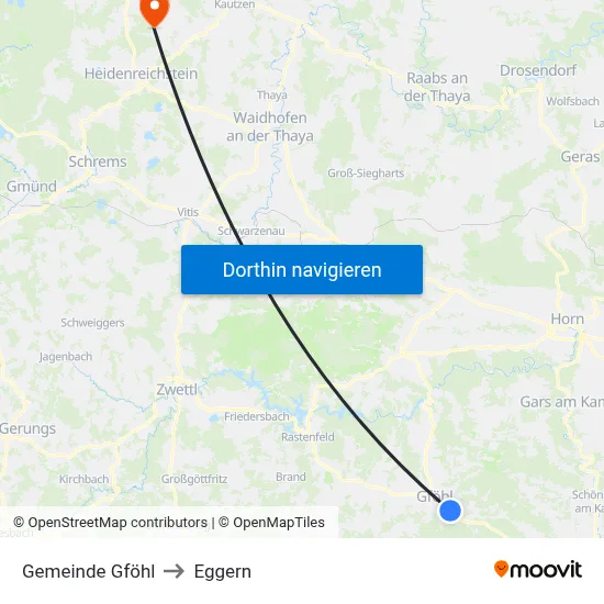 Gemeinde Gföhl to Eggern map