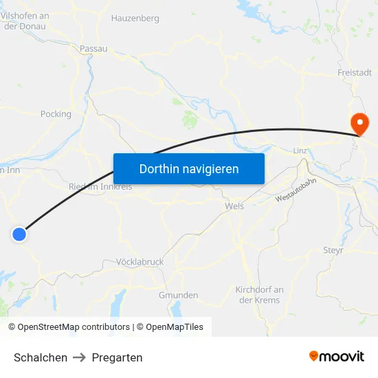 Schalchen to Pregarten map