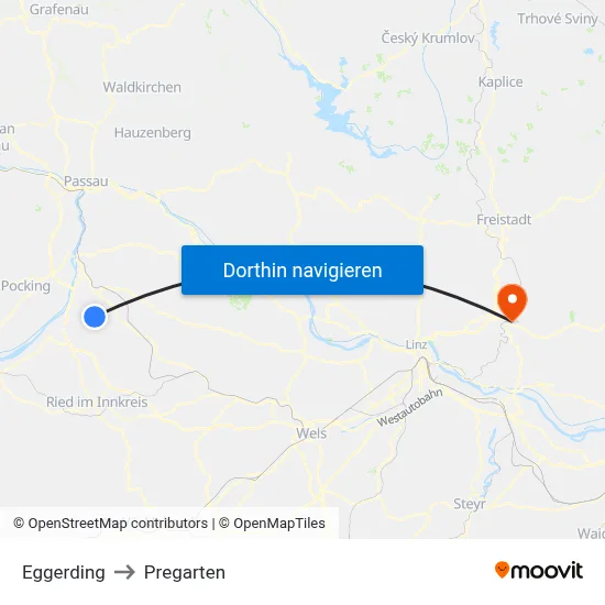 Eggerding to Pregarten map