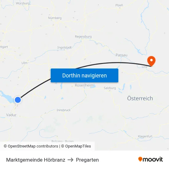 Marktgemeinde Hörbranz to Pregarten map