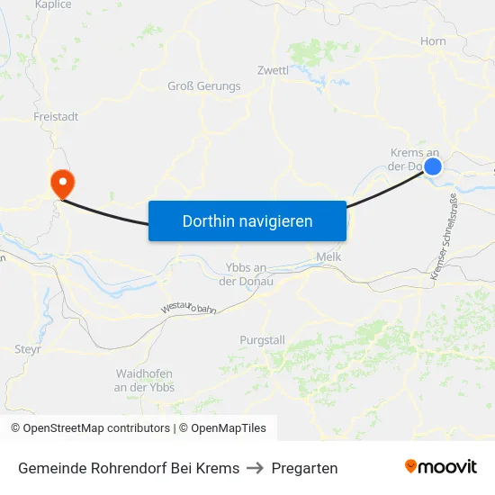 Gemeinde Rohrendorf Bei Krems to Pregarten map