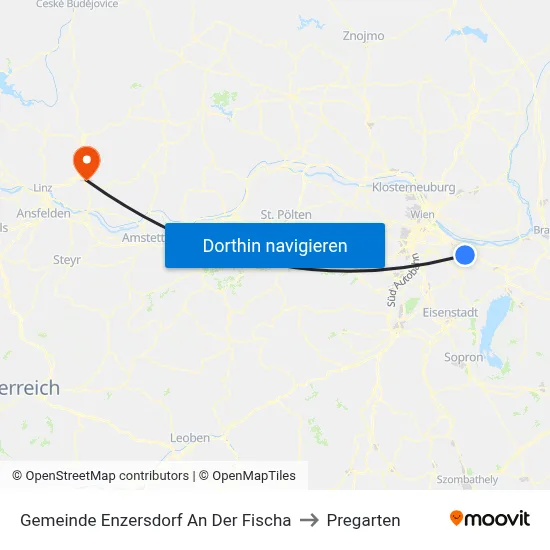 Gemeinde Enzersdorf An Der Fischa to Pregarten map