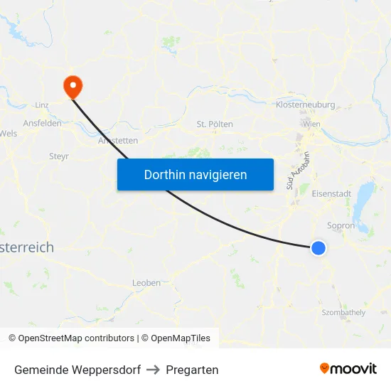 Gemeinde Weppersdorf to Pregarten map