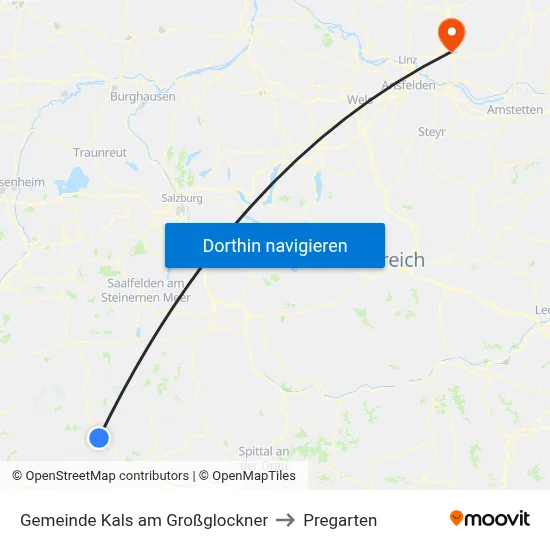 Gemeinde Kals am Großglockner to Pregarten map