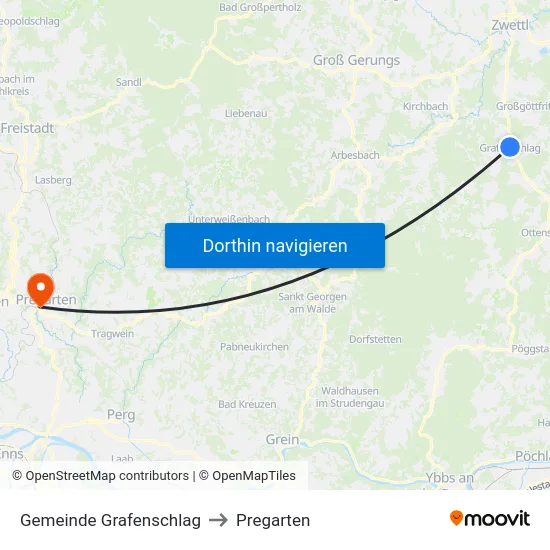 Gemeinde Grafenschlag to Pregarten map