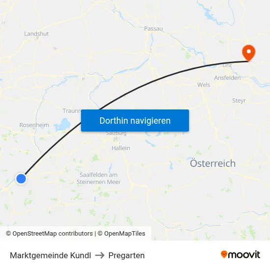 Marktgemeinde Kundl to Pregarten map