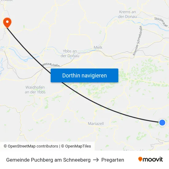 Gemeinde Puchberg am Schneeberg to Pregarten map