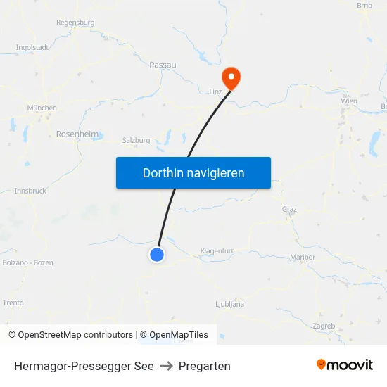 Hermagor-Pressegger See to Pregarten map