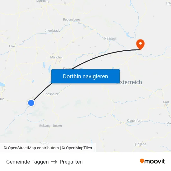 Gemeinde Faggen to Pregarten map