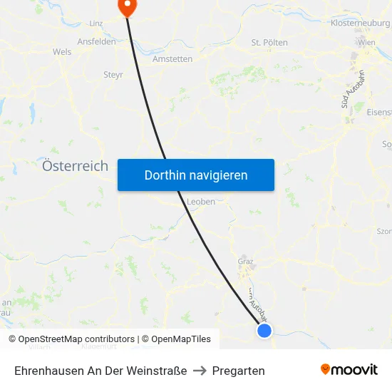 Ehrenhausen An Der Weinstraße to Pregarten map