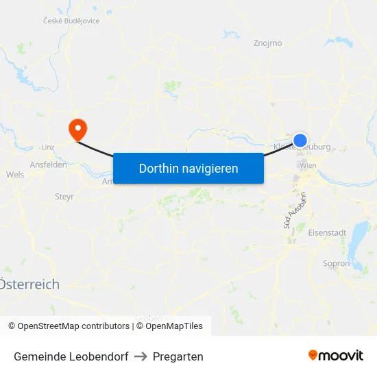 Gemeinde Leobendorf to Pregarten map