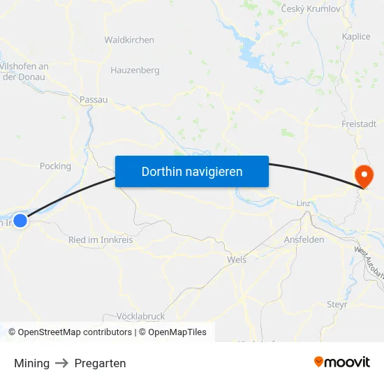 Mining to Pregarten map