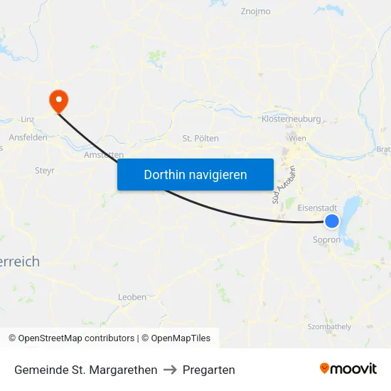 Gemeinde St. Margarethen to Pregarten map