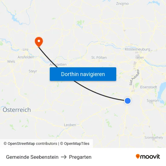 Gemeinde Seebenstein to Pregarten map
