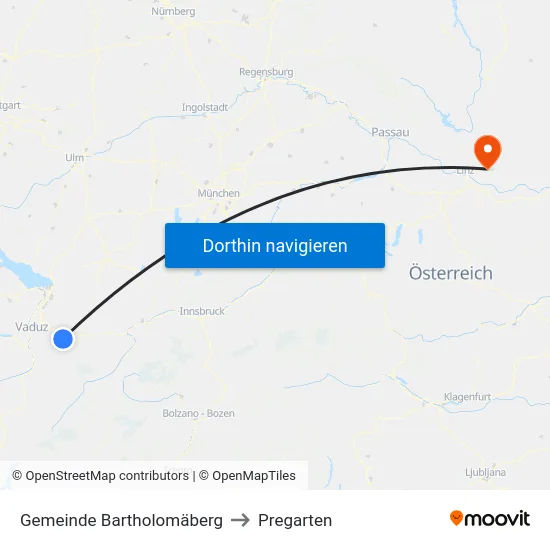 Gemeinde Bartholomäberg to Pregarten map