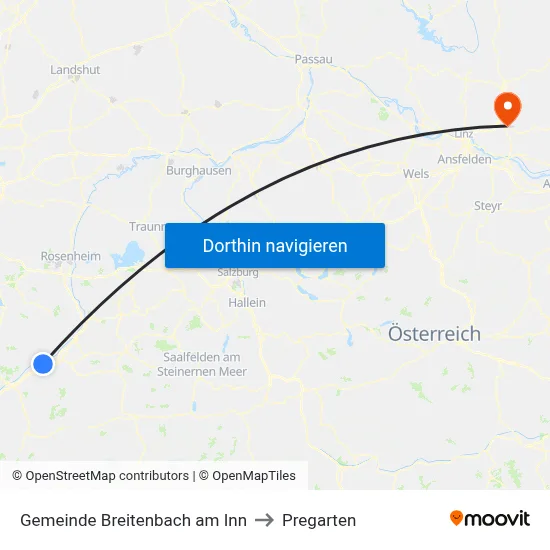 Gemeinde Breitenbach am Inn to Pregarten map