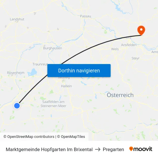Marktgemeinde Hopfgarten Im Brixental to Pregarten map