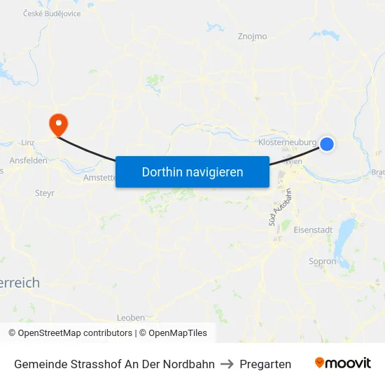 Gemeinde Strasshof An Der Nordbahn to Pregarten map