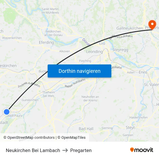 Neukirchen Bei Lambach to Pregarten map