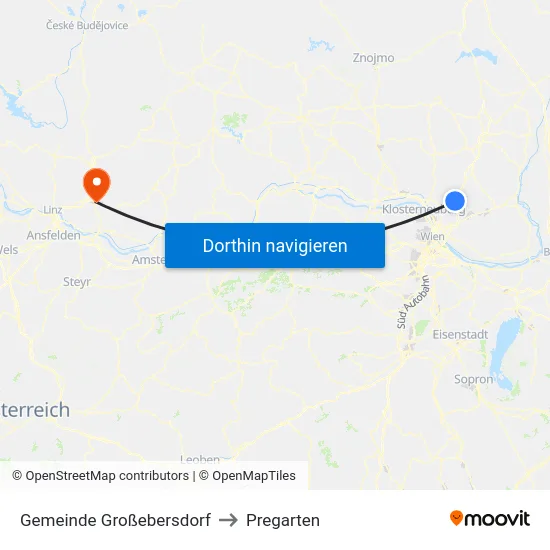 Gemeinde Großebersdorf to Pregarten map