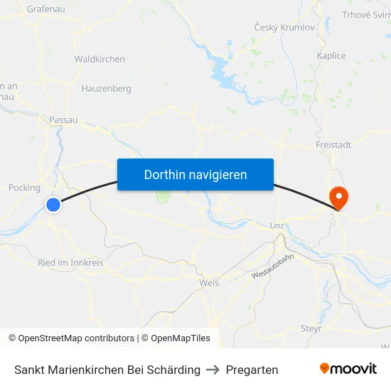 Sankt Marienkirchen Bei Schärding to Pregarten map
