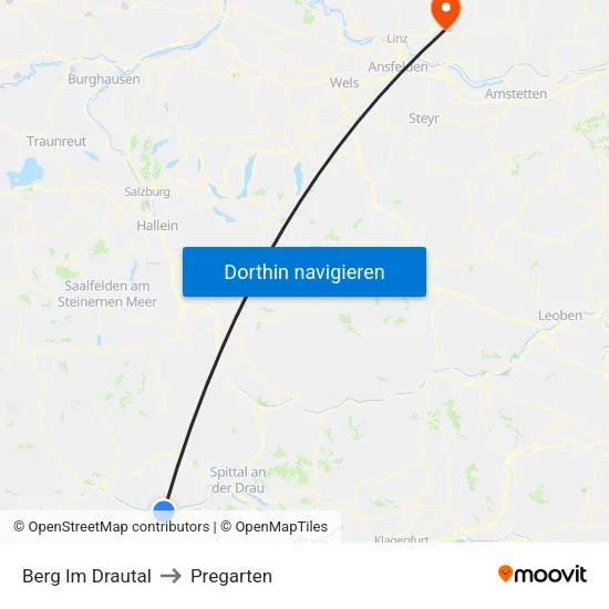 Berg Im Drautal to Pregarten map