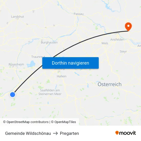 Gemeinde Wildschönau to Pregarten map