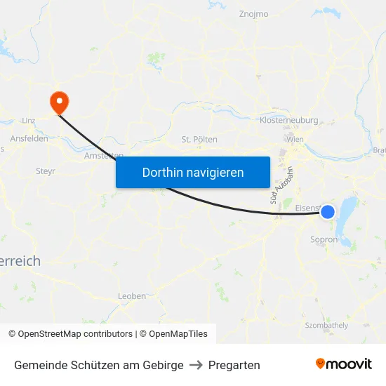 Gemeinde Schützen am Gebirge to Pregarten map