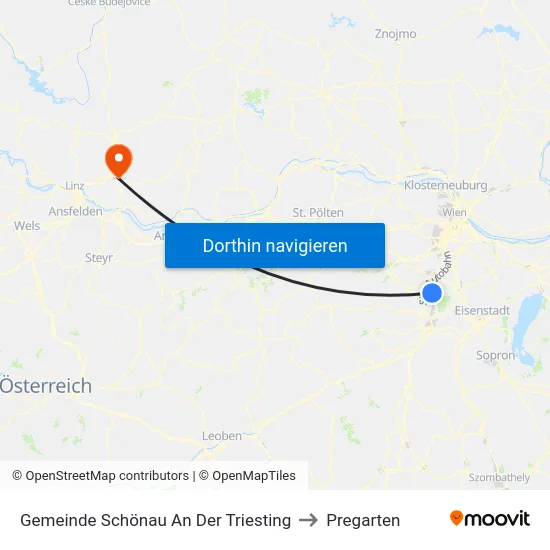 Gemeinde Schönau An Der Triesting to Pregarten map