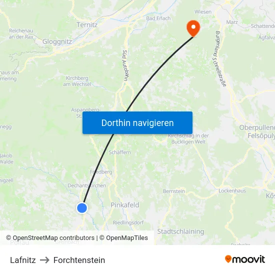 Lafnitz to Forchtenstein map
