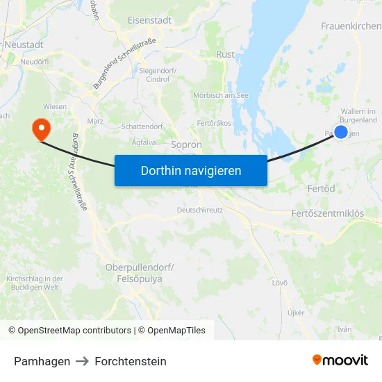 Pamhagen to Forchtenstein map
