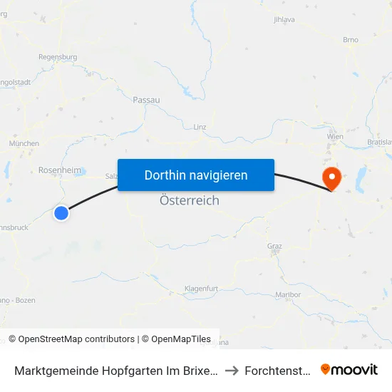 Marktgemeinde Hopfgarten Im Brixental to Forchtenstein map