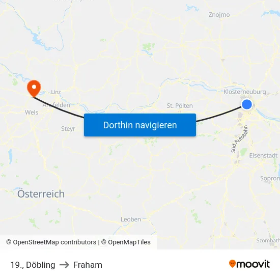 19., Döbling to Fraham map