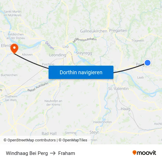 Windhaag Bei Perg to Fraham map
