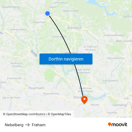 Nebelberg to Fraham map