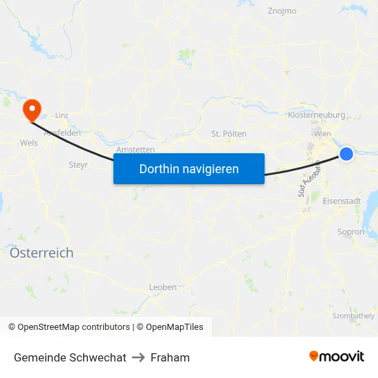 Gemeinde Schwechat to Fraham map