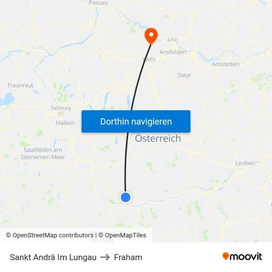 Sankt Andrä Im Lungau to Fraham map