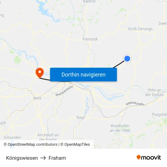 Königswiesen to Fraham map