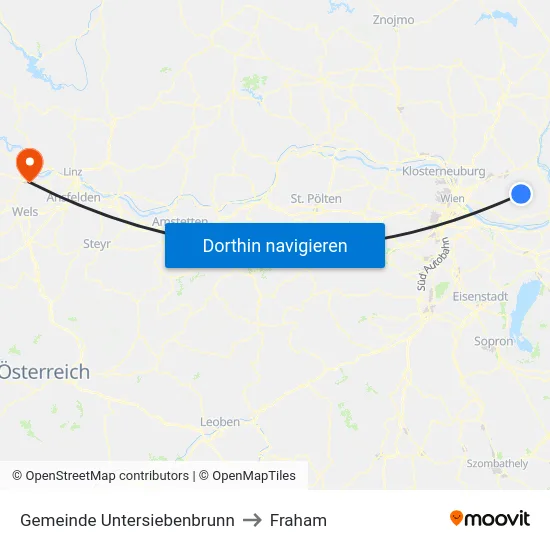 Gemeinde Untersiebenbrunn to Fraham map