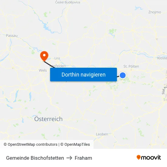 Gemeinde Bischofstetten to Fraham map