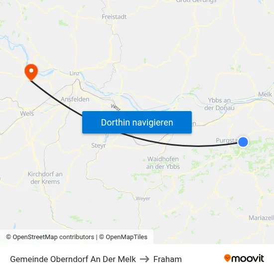 Gemeinde Oberndorf An Der Melk to Fraham map