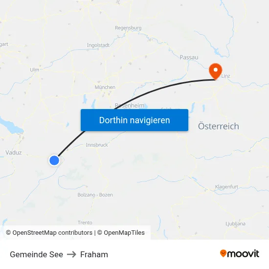 Gemeinde See to Fraham map