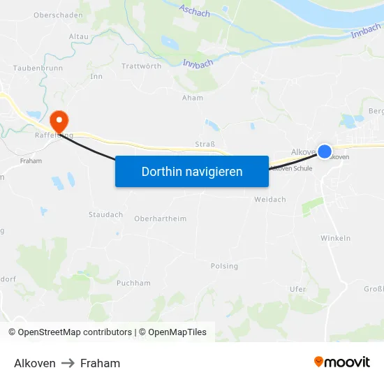 Alkoven to Fraham map