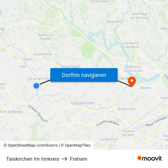 Taiskirchen Im Innkreis to Fraham map