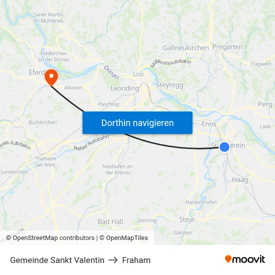 Gemeinde Sankt Valentin to Fraham map
