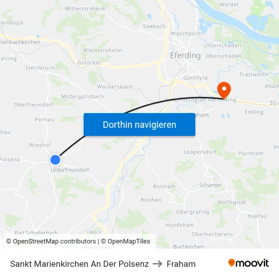 Sankt Marienkirchen An Der Polsenz to Fraham map