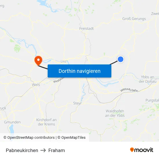 Pabneukirchen to Fraham map